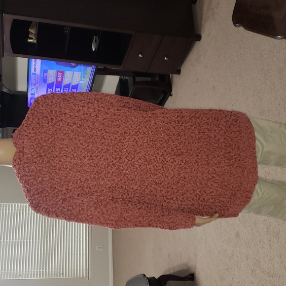 Fashion on Earth s popcorn knit long open front cardigan huge pockets - Picture 3 of 7